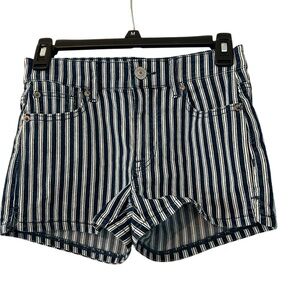 AE Ne(x)t Level Stretch Navy and White Stripped Jean Shorts size 0